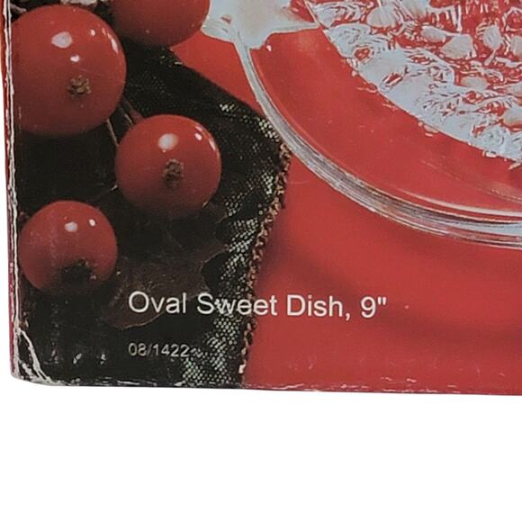 VTG 90s Mikasa Holiday Classics Oval Sweet Dish 9" Glass Angel Christmas Party - Picture 6 of 7